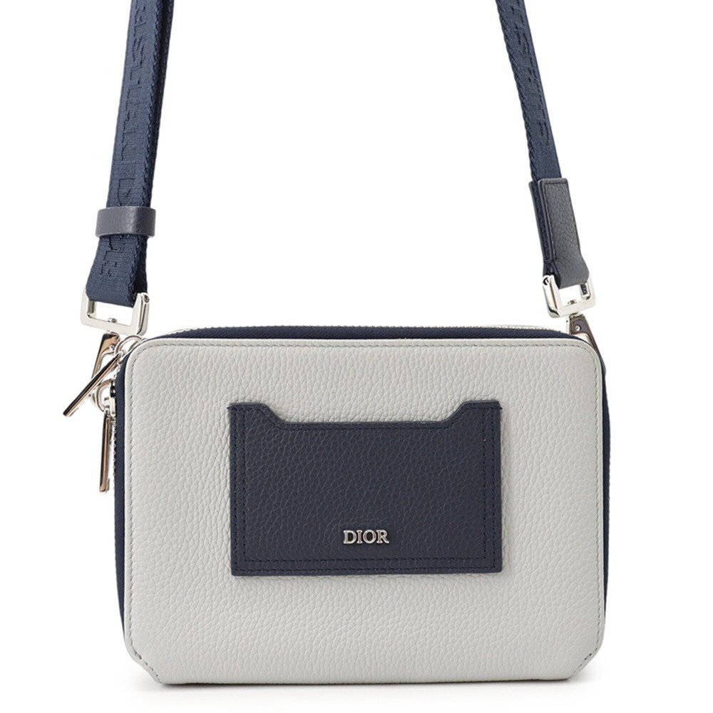 Christian Dior Shoulder Bag with Double Zip Pocket, Leather, 2PUBC120GBC, Han...